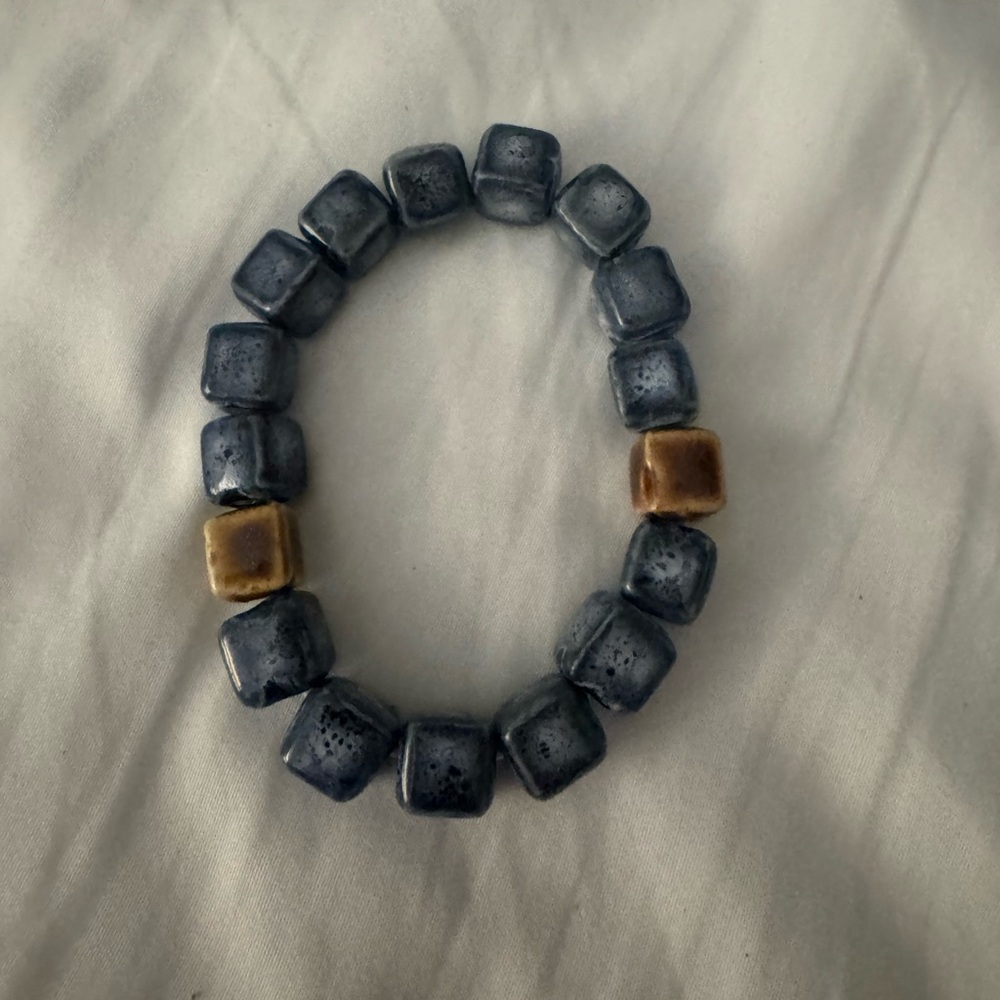 Paparazzi Blue and Gold Square Bead Bracelet